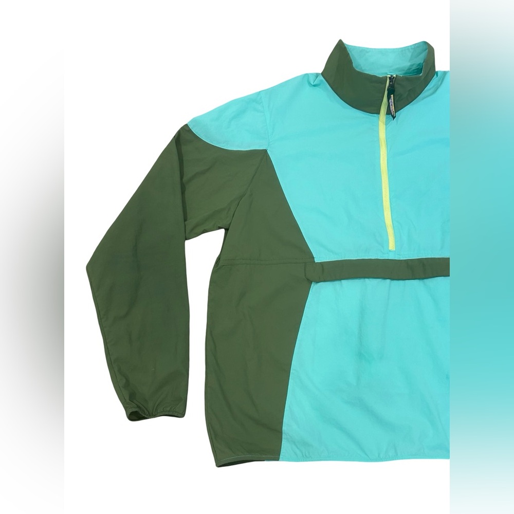 L.L. Bean Colorblock Nylon Anorak Pullover Jacket Green Teal XL Half Zip Hiking - Picture 4 of 12